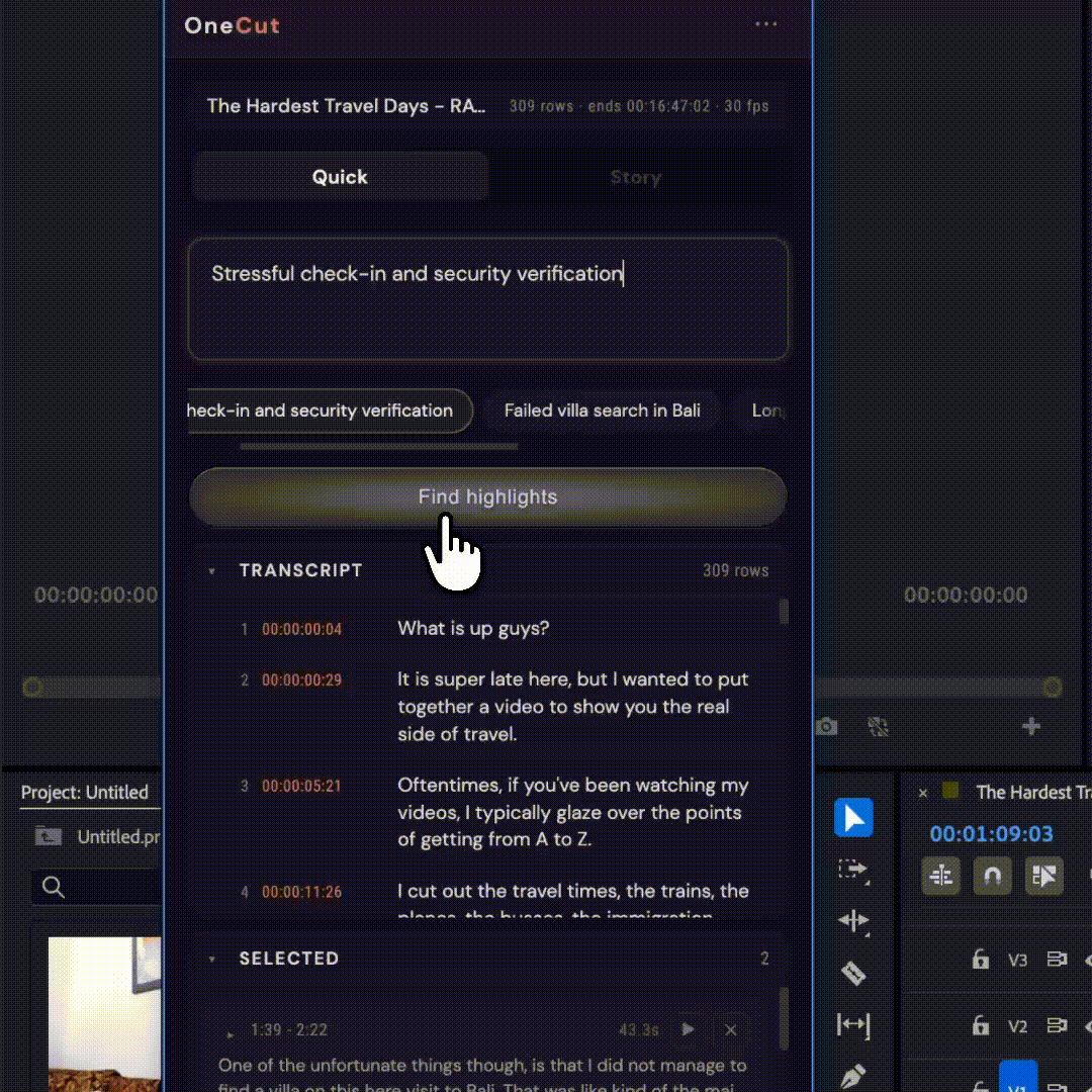 OneCut demo